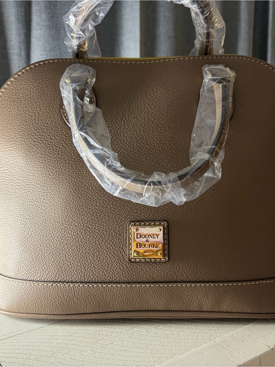 Dooney & Bourke Handbags - Dooney & Bourke Brown Pebbled Leather Dome Satchel